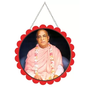 Bhaktivedanta Swami Prabhupada Wall Hanging Photo Frame | 8 Inch Round Floral Design With Golden Hanging Chain | Decorative Religious Wall Decor For Home, Office, Temple & Pooja Room (F21813) Bhaktivedanta Swami Prabhupada Wall Hanging Photo Frame | 8 Inch Round Floral Design With Golden Hanging Chain | Decorative Religious Wall Decor For Home, Office, Temple & Pooja Room (F21813)