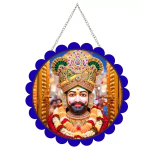 Khatu Shyam Wall Hanging Photo Frame | 8 Inch Round Floral Design With Golden Hanging Chain | Decorative Religious Wall Decor For Home, Office, Temple & Pooja Room (F21836) Khatu Shyam Wall Hanging Photo Frame | 8 Inch Round Floral Design With Golden Hanging Chain | Decorative Religious Wall Decor For Home, Office, Temple & Pooja Room (F21836)