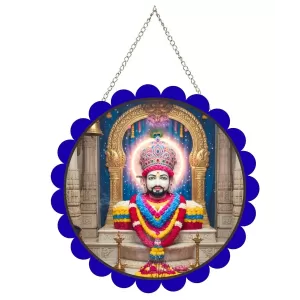 Khatu Shyam Wall Hanging Photo Frame | 8 Inch Round Floral Design With Golden Hanging Chain | Decorative Religious Wall Decor For Home, Office, Temple & Pooja Room (F21838) Khatu Shyam Wall Hanging Photo Frame | 8 Inch Round Floral Design With Golden Hanging Chain | Decorative Religious Wall Decor For Home, Office, Temple & Pooja Room (F21838)