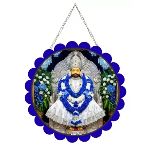Khatu Shyam Wall Hanging Photo Frame | 8 Inch Round Floral Design With Golden Hanging Chain | Decorative Religious Wall Decor For Home, Office, Temple & Pooja Room (F21839) Khatu Shyam Wall Hanging Photo Frame | 8 Inch Round Floral Design With Golden Hanging Chain | Decorative Religious Wall Decor For Home, Office, Temple & Pooja Room (F21839)