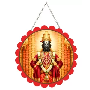 Lord Vitthal Wall Hanging Photo Frame | 8 Inch Round Floral Design With Golden Hanging Chain | Decorative Religious Wall Decor For Home, Office, Temple & Pooja Room (F21848) Lord Vitthal Wall Hanging Photo Frame | 8 Inch Round Floral Design With Golden Hanging Chain | Decorative Religious Wall Decor For Home, Office, Temple & Pooja Room (F21848)