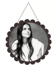 Anandamayi Maa Wall Hanging Photo Frame | 8 Inch Round Floral Design With Golden Hanging Chain | Decorative Religious Wall Decor For Home, Office, Temple & Pooja Room (F22012) Anandamayi Maa Wall Hanging Photo Frame | 8 Inch Round Floral Design With Golden Hanging Chain | Decorative Religious Wall Decor For Home, Office, Temple & Pooja Room (F22012)