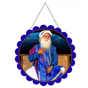 Sadhguru Wall Hanging Photo Frame | 8 Inch Round Floral Design With Golden Hanging Chain | Decorative Religious Wall Decor For Home, Office, Temple & Pooja Room (F22071) Sadhguru Wall Hanging Photo Frame | 8 Inch Round Floral Design With Golden Hanging Chain | Decorative Religious Wall Decor For Home, Office, Temple & Pooja Room (F22071)