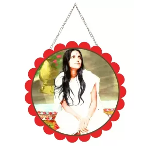 Anandamayi Maa Wall Hanging Photo Frame | 8 Inch Round Floral Design With Golden Hanging Chain | Decorative Religious Wall Decor For Home, Office, Temple & Pooja Room (F22076) Anandamayi Maa Wall Hanging Photo Frame | 8 Inch Round Floral Design With Golden Hanging Chain | Decorative Religious Wall Decor For Home, Office, Temple & Pooja Room (F22076)