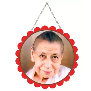 Mirra Alfassa Wall Hanging Photo Frame | 8 Inch Round Floral Design With Golden Hanging Chain | Decorative Religious Wall Decor For Home, Office, Temple & Pooja Room (F22085) Mirra Alfassa Wall Hanging Photo Frame | 8 Inch Round Floral Design With Golden Hanging Chain | Decorative Religious Wall Decor For Home, Office, Temple & Pooja Room (F22085)