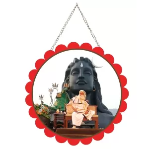 Sadhguru Wall Hanging Photo Frame | 8 Inch Round Floral Design With Golden Hanging Chain | Decorative Religious Wall Decor For Home, Office, Temple & Pooja Room (F22086) Sadhguru Wall Hanging Photo Frame | 8 Inch Round Floral Design With Golden Hanging Chain | Decorative Religious Wall Decor For Home, Office, Temple & Pooja Room (F22086)