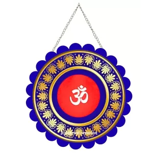 Om Symbol Wall Hanging Photo Frame | 8 Inch Round Floral Design With Golden Hanging Chain | Decorative Religious Wall Decor For Home, Office, Temple & Pooja Room (F22155) Om Symbol Wall Hanging Photo Frame | 8 Inch Round Floral Design With Golden Hanging Chain | Decorative Religious Wall Decor For Home, Office, Temple & Pooja Room (F22155)