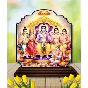 Car Dashboard/Table Top Lord Rama Darbar Wooden Rectangle Photo Stand 3x4 Inches, Compact & Stylish Spiritual Display For Car, Home & Office (Pack Of 1) (F22215) Car Dashboard/Table Top Lord Rama Darbar Wooden Rectangle Photo Stand 3x4 Inches, Compact & Stylish Spiritual Display For Car, Home & Office (Pack Of 1) (F22215)