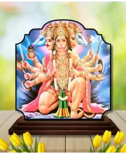 Car Dashboard/Table Top Lord Hanuman Wooden Rectangle Photo Stand  3x4 Inches, Compact & Stylish Spiritual Display For Car, Home & Office (Pack Of 1) (F22203)