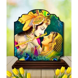 Car Dashboard/Table Top Radha Krishna Wooden Rectangle Photo Stand 3x4 Inches, Compact & Stylish Spiritual Display For Car, Home & Office (Pack Of 1) (F22204) Car Dashboard/Table Top Radha Krishna Wooden Rectangle Photo Stand 3x4 Inches, Compact & Stylish Spiritual Display For Car, Home & Office (Pack Of 1) (F22204)
