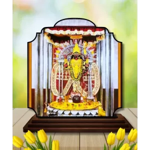 Car Dashboard/Table Top Goddess Kali Maa Wooden Rectangle Photo Stand  3x4 Inches, Compact & Stylish Spiritual Display For Car, Home & Office (Pack Of 1) (F22206)