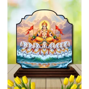 Car Dashboard/Table Top Lord Surya Wooden Rectangle Photo Stand 3x4 Inches, Compact & Stylish Spiritual Display For Car, Home & Office (Pack Of 1) (F22221) Car Dashboard/Table Top Lord Surya Wooden Rectangle Photo Stand 3x4 Inches, Compact & Stylish Spiritual Display For Car, Home & Office (Pack Of 1) (F22221)