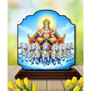 Car Dashboard/Table Top Lord Surya Wooden Rectangle Photo Stand 3x4 Inches, Compact & Stylish Spiritual Display For Car, Home & Office (Pack Of 1) (F22222) Car Dashboard/Table Top Lord Surya Wooden Rectangle Photo Stand 3x4 Inches, Compact & Stylish Spiritual Display For Car, Home & Office (Pack Of 1) (F22222)