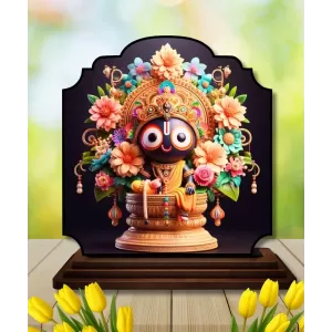 Car Dashboard/Table Top Lord Jagannath Wooden Rectangle Photo Stand 3x4 Inches, Compact & Stylish Spiritual Display For Car, Home & Office (Pack Of 1) (F22226) Car Dashboard/Table Top Lord Jagannath Wooden Rectangle Photo Stand 3x4 Inches, Compact & Stylish Spiritual Display For Car, Home & Office (Pack Of 1) (F22226)