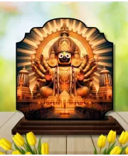 Car Dashboard/Table Top Lord Jagannath Wooden Rectangle Photo Stand  3x4 Inches, Compact & Stylish Spiritual Display For Car, Home & Office (Pack Of 1) (F22233)