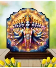 Car Dashboard/Table Top Lord Krishna Wooden Rectangle Photo Stand  3x4 Inches, Compact & Stylish Spiritual Display For Car, Home & Office (Pack Of 1) (F22235)