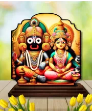 Car Dashboard/Table Top Lord Jagannath Wooden Rectangle Photo Stand  3x4 Inches, Compact & Stylish Spiritual Display For Car, Home & Office (Pack Of 1) (F22236)