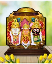 Car Dashboard/Table Top Lord Jagannath Wooden Rectangle Photo Stand  3x4 Inches, Compact & Stylish Spiritual Display For Car, Home & Office (Pack Of 1) (F22238)