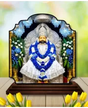 Car Dashboard/Table Top Khatu Shyam Ji Wooden Rectangle Photo Stand  3x4 Inches, Compact & Stylish Spiritual Display For Car, Home & Office (Pack Of 1) (F22246)