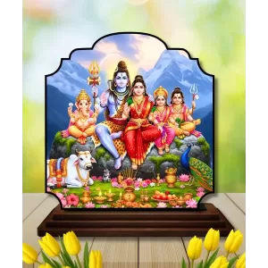 Car Dashboard/Table Top Lord Shiva And Parvathi Wooden Rectangle Photo Stand 3x4 Inches, Compact & Stylish Spiritual Display For Car, Home & Office (Pack Of 1) (F22257) Car Dashboard/Table Top Lord Shiva And Parvathi Wooden Rectangle Photo Stand 3x4 Inches, Compact & Stylish Spiritual Display For Car, Home & Office (Pack Of 1) (F22257)