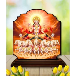Car Dashboard/Table Top Lord Surya Wooden Rectangle Photo Stand 3x4 Inches, Compact & Stylish Spiritual Display For Car, Home & Office (Pack Of 1) (F22258) Car Dashboard/Table Top Lord Surya Wooden Rectangle Photo Stand 3x4 Inches, Compact & Stylish Spiritual Display For Car, Home & Office (Pack Of 1) (F22258)