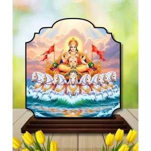 Car Dashboard/Table Top Lord Surya Wooden Rectangle Photo Stand 3x4 Inches, Compact & Stylish Spiritual Display For Car, Home & Office (Pack Of 1) (F22259) Car Dashboard/Table Top Lord Surya Wooden Rectangle Photo Stand 3x4 Inches, Compact & Stylish Spiritual Display For Car, Home & Office (Pack Of 1) (F22259)