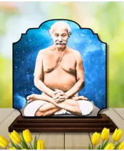 Car Dashboard/Table Top Lahiri Mahasaya Wooden Rectangle Photo Stand  3x4 Inches, Compact & Stylish Spiritual Display For Car, Home & Office (Pack Of 1) (F22260)