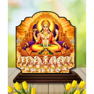 Car Dashboard/Table Top Lord Surya Wooden Rectangle Photo Stand 3x4 Inches, Compact & Stylish Spiritual Display For Car, Home & Office (Pack Of 1) (F22268) Car Dashboard/Table Top Lord Surya Wooden Rectangle Photo Stand 3x4 Inches, Compact & Stylish Spiritual Display For Car, Home & Office (Pack Of 1) (F22268)