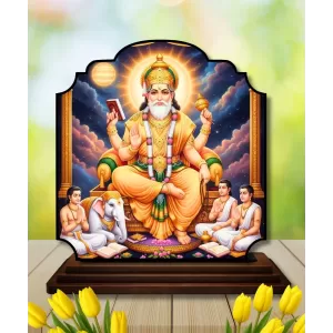 Car Dashboard/Table Top Lord Vishwa Karma Wooden Rectangle Photo Stand 3x4 Inches, Compact & Stylish Spiritual Display For Car, Home & Office (Pack Of 1) (F22301) Car Dashboard/Table Top Lord Vishwa Karma Wooden Rectangle Photo Stand 3x4 Inches, Compact & Stylish Spiritual Display For Car, Home & Office (Pack Of 1) (F22301)
