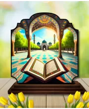 Car Dashboard/Table Top Mucca And Quran Wooden Rectangle Photo Stand  3x4 Inches, Compact & Stylish Spiritual Display For Car, Home & Office (Pack Of 1) (F22334)