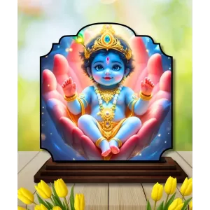 Car Dashboard/Table Top Lord Krishna Wooden Rectangle Photo Stand 3x4 Inches, Compact & Stylish Spiritual Display For Car, Home & Office (Pack Of 1) (F22343) Car Dashboard/Table Top Lord Krishna Wooden Rectangle Photo Stand 3x4 Inches, Compact & Stylish Spiritual Display For Car, Home & Office (Pack Of 1) (F22343)