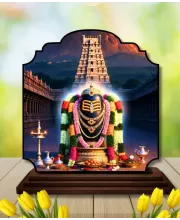 Car Dashboard/Table Top Jyothirlingam Wooden Rectangle Photo Stand  3x4 Inches, Compact & Stylish Spiritual Display For Car, Home & Office (Pack Of 1) (F22349)