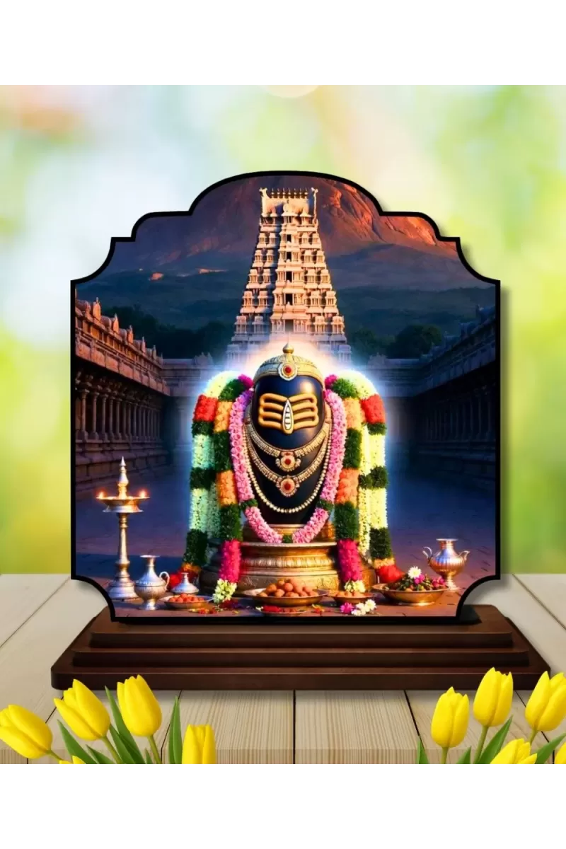 Car Dashboard/Table Top Jyothirlingam Wooden Rectangle Photo Stand  3x4 Inches, Compact & Stylish Spiritual Display For Car, Home & Office (Pack Of 1) (F22349)