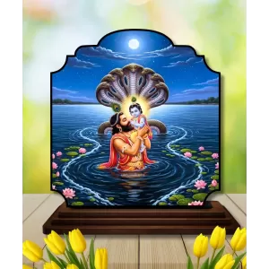 Car Dashboard/Table Top Lord Krishna Wooden Rectangle Photo Stand 3x4 Inches, Compact & Stylish Spiritual Display For Car, Home & Office (Pack Of 1) (F22351) Car Dashboard/Table Top Lord Krishna Wooden Rectangle Photo Stand 3x4 Inches, Compact & Stylish Spiritual Display For Car, Home & Office (Pack Of 1) (F22351)