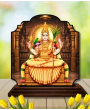 Car Dashboard/Table Top Gayathri Matha Wooden Rectangle Photo Stand  3x4 Inches, Compact & Stylish Spiritual Display For Car, Home & Office (Pack Of 1) (F22367)