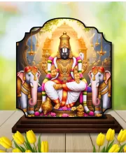 Car Dashboard/Table Top Lord Balaji Wooden Rectangle Photo Stand  3x4 Inches, Compact & Stylish Spiritual Display For Car, Home & Office (Pack Of 1) (F22377)