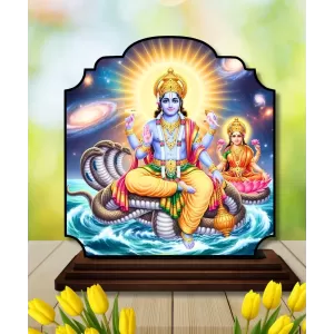 Car Dashboard/Table Top Lord Vishnu And Lakshmi Wooden Rectangle Photo Stand 3x4 Inches, Compact & Stylish Spiritual Display For Car, Home & Office (Pack Of 1) (F22378) Car Dashboard/Table Top Lord Vishnu And Lakshmi Wooden Rectangle Photo Stand 3x4 Inches, Compact & Stylish Spiritual Display For Car, Home & Office (Pack Of 1) (F22378)