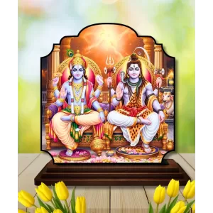 Car Dashboard/Table Top Lord Vishnu And Shiva Wooden Rectangle Photo Stand 3x4 Inches, Compact & Stylish Spiritual Display For Car, Home & Office (Pack Of 1) (F22381) Car Dashboard/Table Top Lord Vishnu And Shiva Wooden Rectangle Photo Stand 3x4 Inches, Compact & Stylish Spiritual Display For Car, Home & Office (Pack Of 1) (F22381)