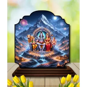 Car Dashboard/Table Top Lord Shiva And Parvathi Wooden Rectangle Photo Stand 3x4 Inches, Compact & Stylish Spiritual Display For Car, Home & Office (Pack Of 1) (F22440) Car Dashboard/Table Top Lord Shiva And Parvathi Wooden Rectangle Photo Stand 3x4 Inches, Compact & Stylish Spiritual Display For Car, Home & Office (Pack Of 1) (F22440)