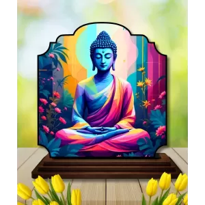 Car Dashboard/Table Top Serene Buddha Wooden Rectangle Photo Stand 3x4 Inches, Compact & Stylish Spiritual Display For Car, Home & Office (Pack Of 1) (F22426) Car Dashboard/Table Top Serene Buddha Wooden Rectangle Photo Stand 3x4 Inches, Compact & Stylish Spiritual Display For Car, Home & Office (Pack Of 1) (F22426)