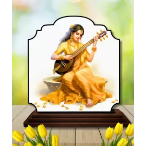 Car Dashboard/Table Top Goddess Saraswathi Wooden Rectangle Photo Stand 3x4 Inches, Compact & Stylish Spiritual Display For Car, Home & Office (Pack Of 1) (F22430) Car Dashboard/Table Top Goddess Saraswathi Wooden Rectangle Photo Stand 3x4 Inches, Compact & Stylish Spiritual Display For Car, Home & Office (Pack Of 1) (F22430)