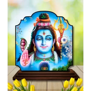 Car Dashboard/Table Top Lord Shiva Wooden Rectangle Photo Stand 3x4 Inches, Compact & Stylish Spiritual Display For Car, Home & Office (Pack Of 1) (F22434) Car Dashboard/Table Top Lord Shiva Wooden Rectangle Photo Stand 3x4 Inches, Compact & Stylish Spiritual Display For Car, Home & Office (Pack Of 1) (F22434)