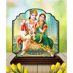Car Dashboard/Table Top Radha Krishna Wooden Rectangle Photo Stand 3x4 Inches, Compact & Stylish Spiritual Display For Car, Home & Office (Pack Of 1) (F22437) Car Dashboard/Table Top Radha Krishna Wooden Rectangle Photo Stand 3x4 Inches, Compact & Stylish Spiritual Display For Car, Home & Office (Pack Of 1) (F22437)