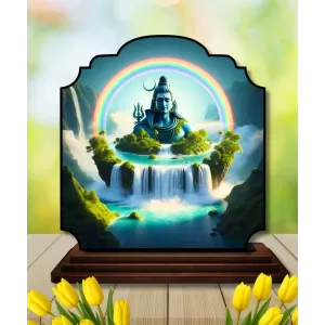 Car Dashboard/Table Top Lord Shiva Wooden Rectangle Photo Stand 3x4 Inches, Compact & Stylish Spiritual Display For Car, Home & Office (Pack Of 1) (F22445) Car Dashboard/Table Top Lord Shiva Wooden Rectangle Photo Stand 3x4 Inches, Compact & Stylish Spiritual Display For Car, Home & Office (Pack Of 1) (F22445)