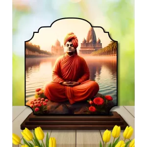 Car Dashboard/Table Top Swami Vivekananda Wooden Rectangle Photo Stand 3x4 Inches, Compact & Stylish Spiritual Display For Car, Home & Office (Pack Of 1) (F22456) Car Dashboard/Table Top Swami Vivekananda Wooden Rectangle Photo Stand 3x4 Inches, Compact & Stylish Spiritual Display For Car, Home & Office (Pack Of 1) (F22456)