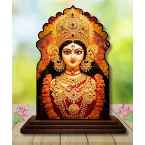Car Dashboard/Table Top Maa Durga Wooden Temple Photo Stand 3x4 Inches, Compact & Stylish Spiritual Display For Car, Home & Office (Pack Of 1) (F22460) Car Dashboard/Table Top Maa Durga Wooden Temple Photo Stand 3x4 Inches, Compact & Stylish Spiritual Display For Car, Home & Office (Pack Of 1) (F22460)