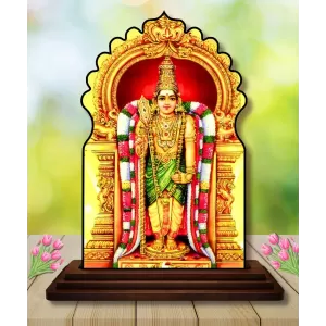 Car Dashboard/Table Top Lord Murugan Wooden Temple Photo Stand 3x4 Inches, Compact & Stylish Spiritual Display For Car, Home & Office (Pack Of 1) (F22468) Car Dashboard/Table Top Lord Murugan Wooden Temple Photo Stand 3x4 Inches, Compact & Stylish Spiritual Display For Car, Home & Office (Pack Of 1) (F22468)