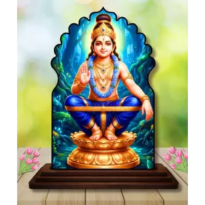 Car Dashboard/Table Top God Ayyappa Wooden Temple Photo Stand 3x4 Inches, Compact & Stylish Spiritual Display For Car, Home & Office (Pack Of 1) (F22470) Car Dashboard/Table Top God Ayyappa Wooden Temple Photo Stand 3x4 Inches, Compact & Stylish Spiritual Display For Car, Home & Office (Pack Of 1) (F22470)
