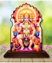 Car Dashboard/Table Top Lord Hanuaman Wooden Temple Photo Stand  3x4 Inches, Compact & Stylish Spiritual Display For Car, Home & Office (Pack Of 1) (F22471)