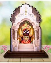 Car Dashboard/Table Top Lord Jagannath Wooden Temple Photo Stand  3x4 Inches, Compact & Stylish Spiritual Display For Car, Home & Office (Pack Of 1) (F22476)